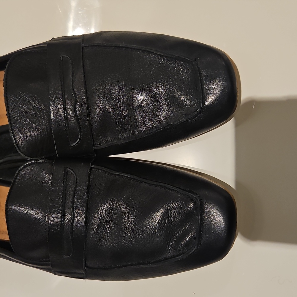 Black Leather Loafer Mules - 10.5 - Picture 2 of 4